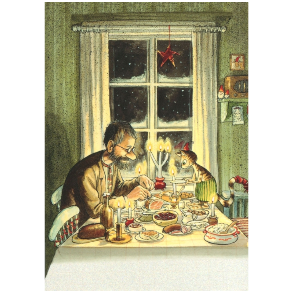 Pettersson & Findus - Postkarte Weihnachtsbesuch