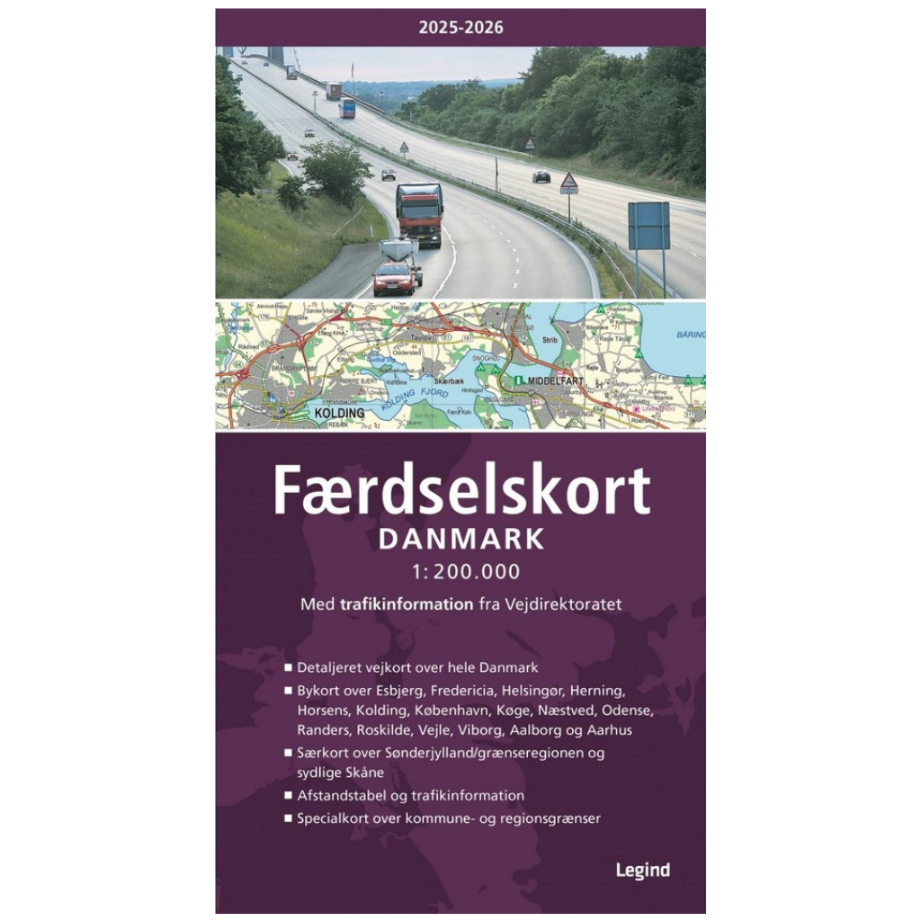 Faerdselskort Danmark - Denmark Road Atlas / Car Atlas - 1:200,000 - Edition 2025 - 2026