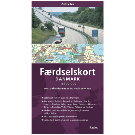 Faerdselskort Danmark - Denmark Road Atlas / Car Atlas - 1:200,000 - Edition 2025 - 2026