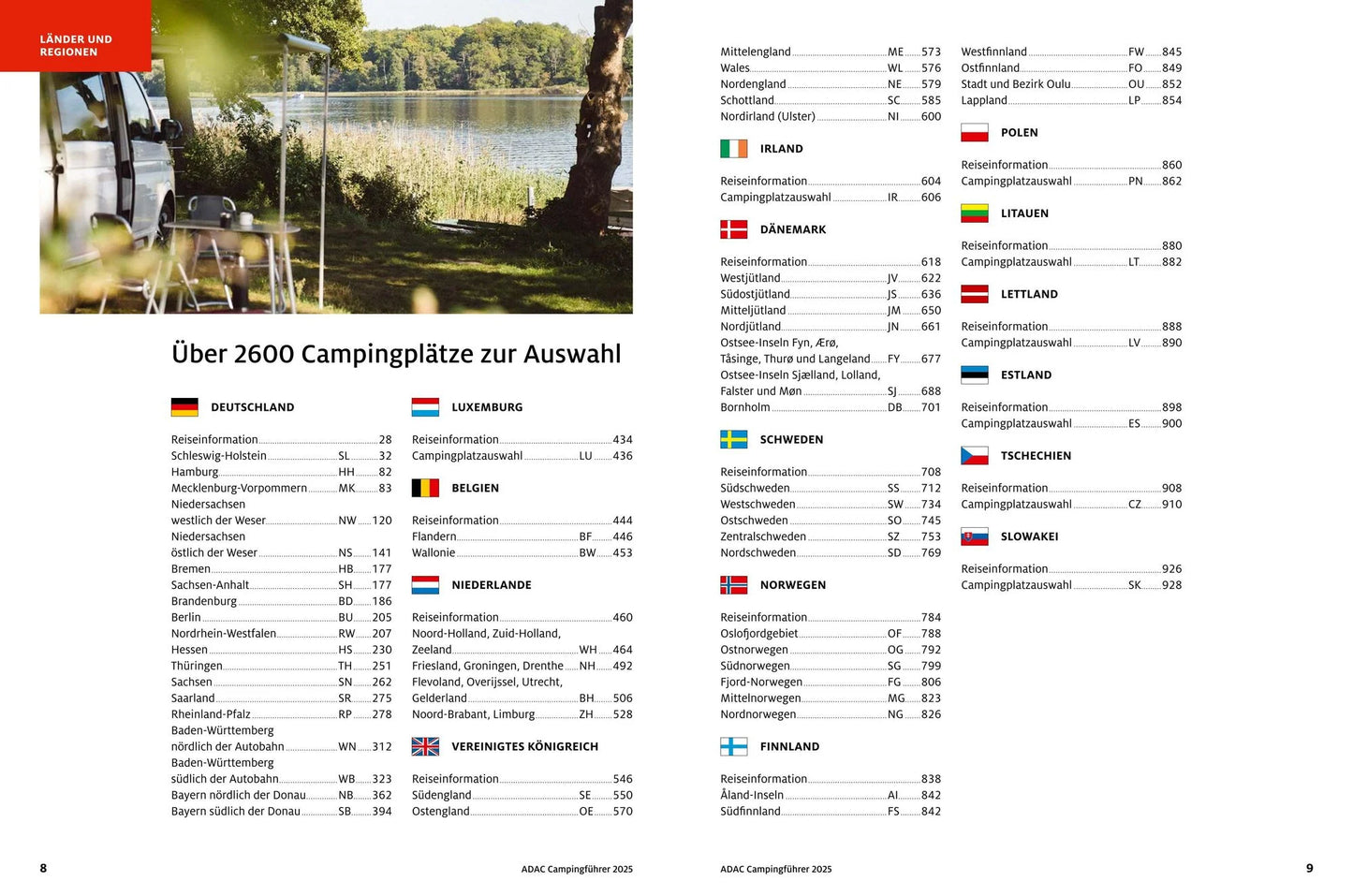 ADAC Campingführer 2025 - Deutschland - Nordeuropa