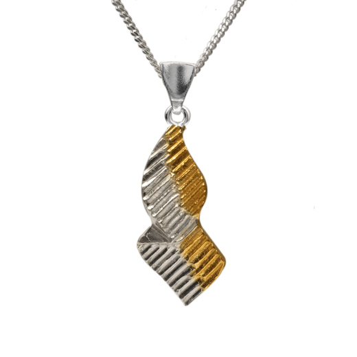 Northern Lights Sami Pendant - 30 x 10 mm - with Silver Chain - 45 cm