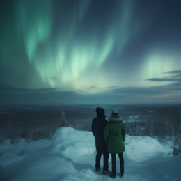 Northern Lights - Sami pendant 18 x 23 mm with silver chain - 45 cm - Taigakoru