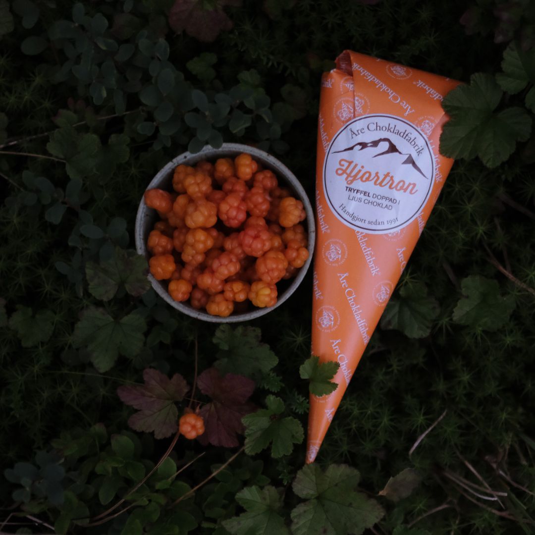 Hjortrontryffel ljus - cloudberry pralines - 100 g