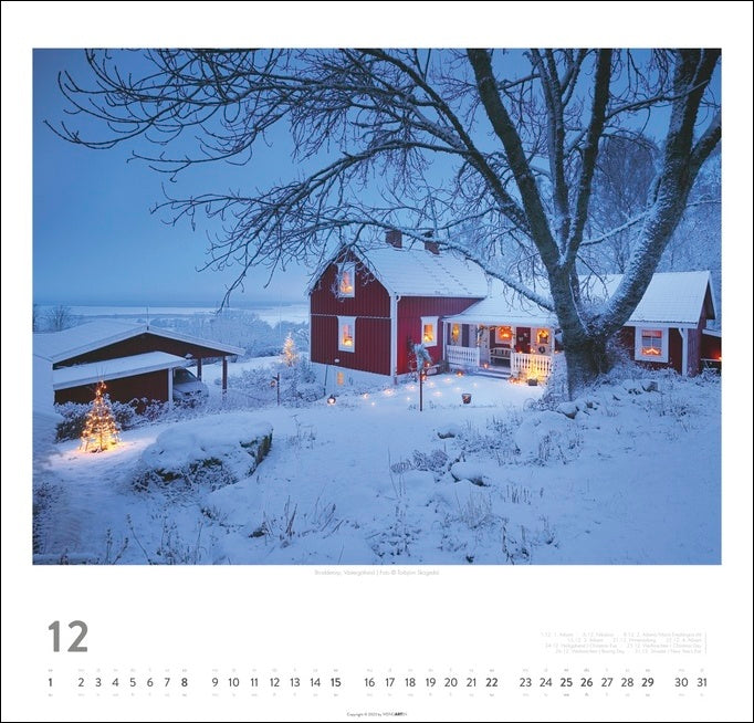 Schweden - Wandkalender 2024 - Licht und Wasser - 46 x 48 cm - Kunstverlag Weingarten