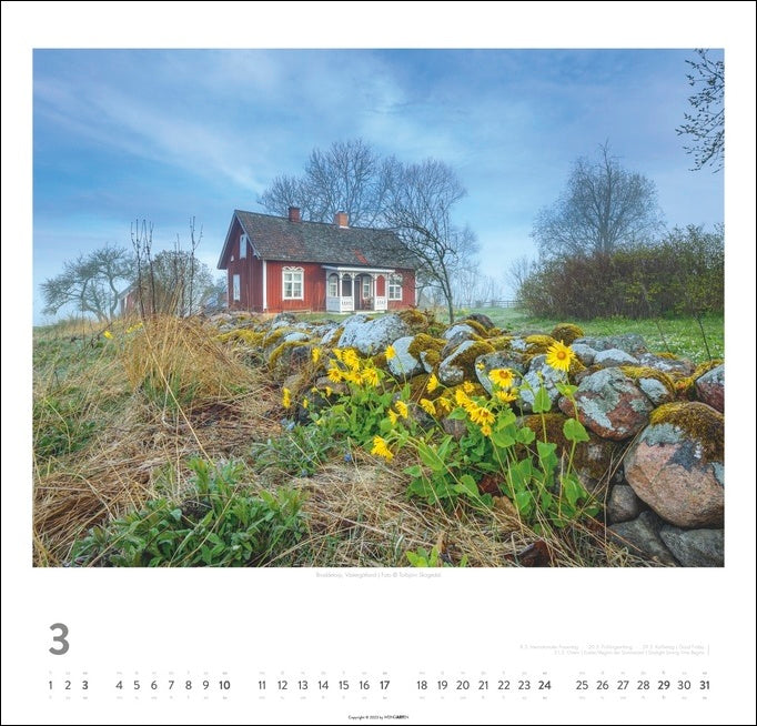 Schweden - Wandkalender 2024 - Licht und Wasser - 46 x 48 cm - Kunstverlag Weingarten