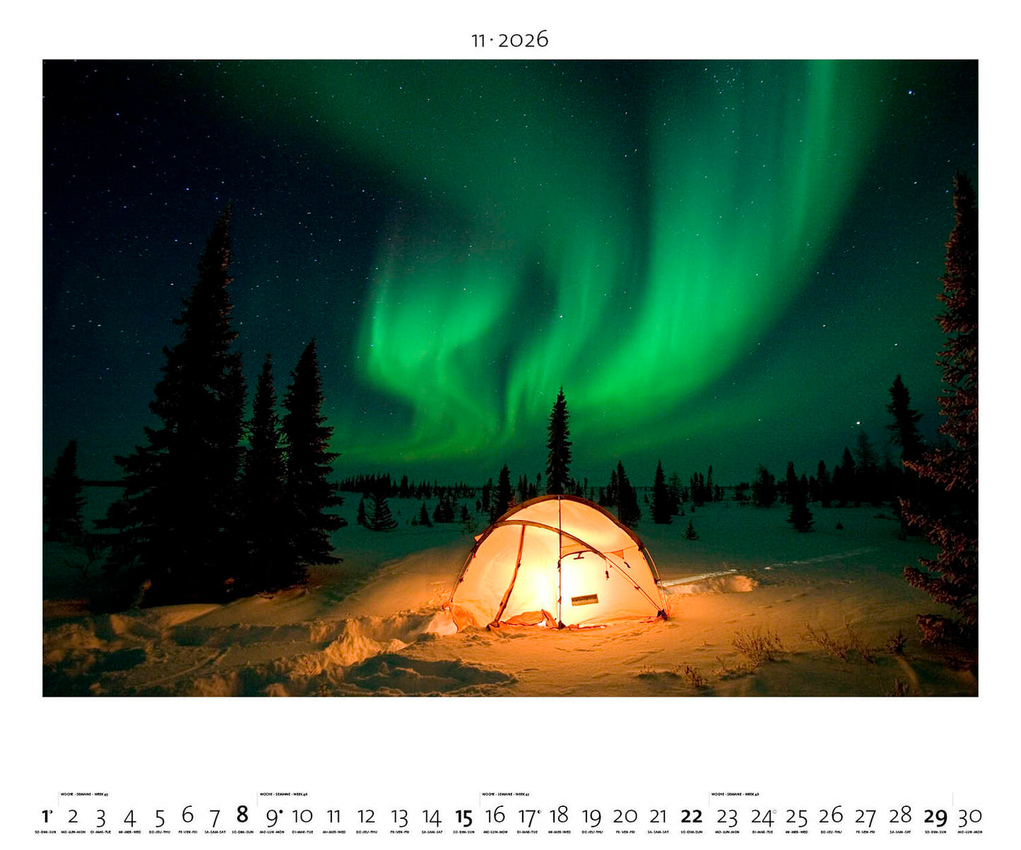 Polarlicht - Wandkalender 2026 - 60 x 50 cm - Palazzi Verlag