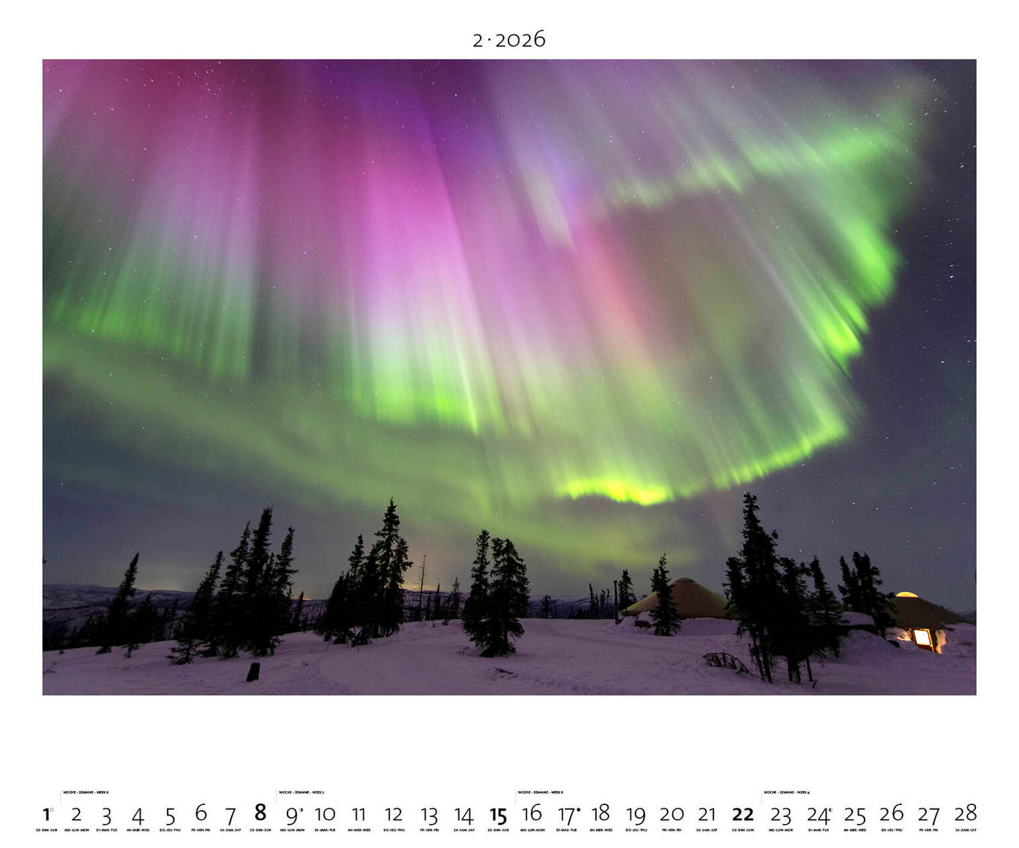 Polarlicht - Wandkalender 2026 - 60 x 50 cm - Palazzi Verlag
