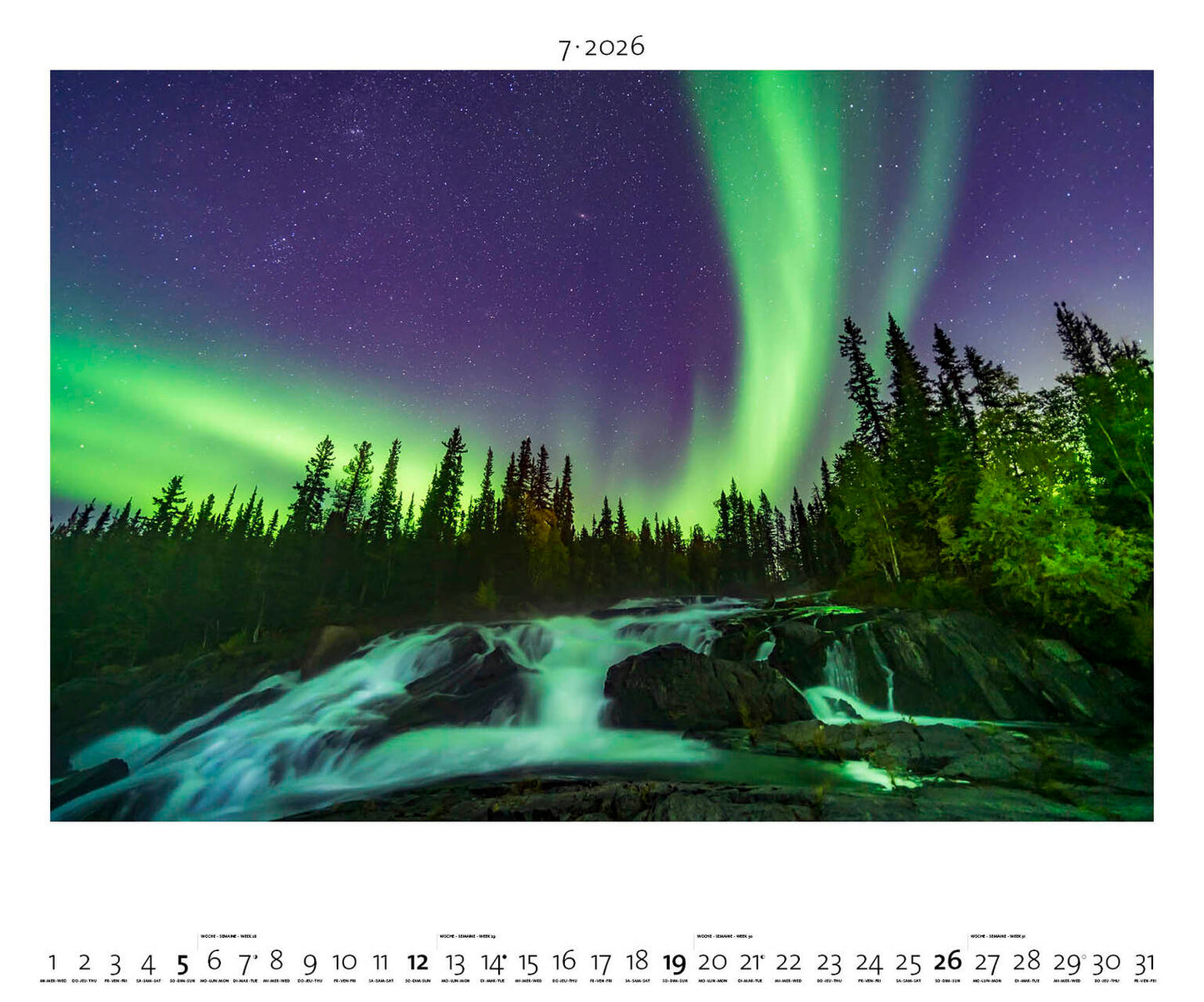 Polarlicht - Wandkalender 2026 - 60 x 50 cm - Palazzi Verlag