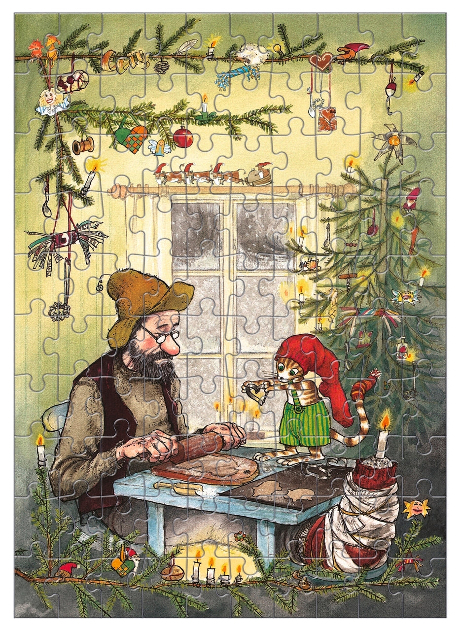 Puzzle im Buch - Pettersson und Findus feiern Weihnachten