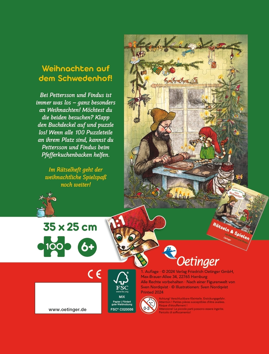Puzzle im Buch - Pettersson und Findus feiern Weihnachten
