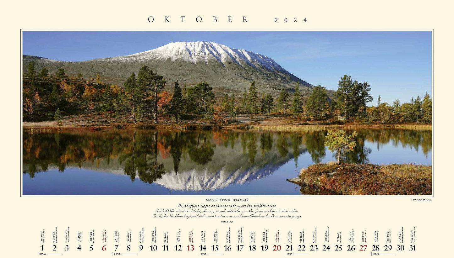 Panorama Norway - Wandkalender 2024 - 59 x 34 cm - Kalenderforlaget