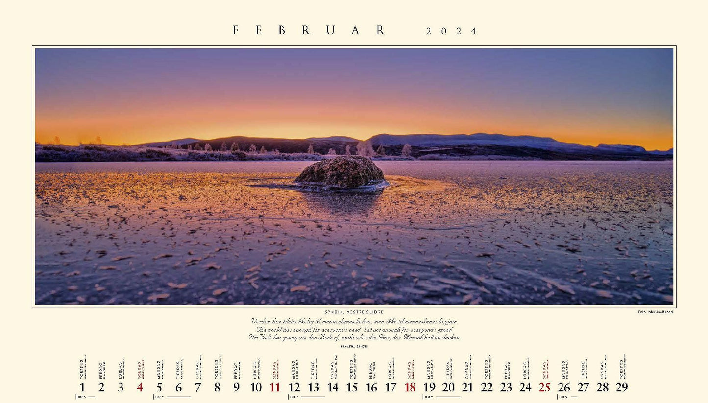 Panorama Norway - Wandkalender 2024 - 59 x 34 cm - Kalenderforlaget