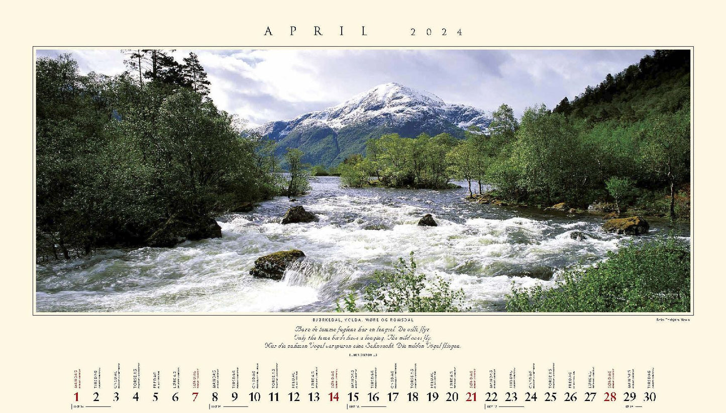 Panorama Norway - Wandkalender 2024 - 59 x 34 cm - Kalenderforlaget