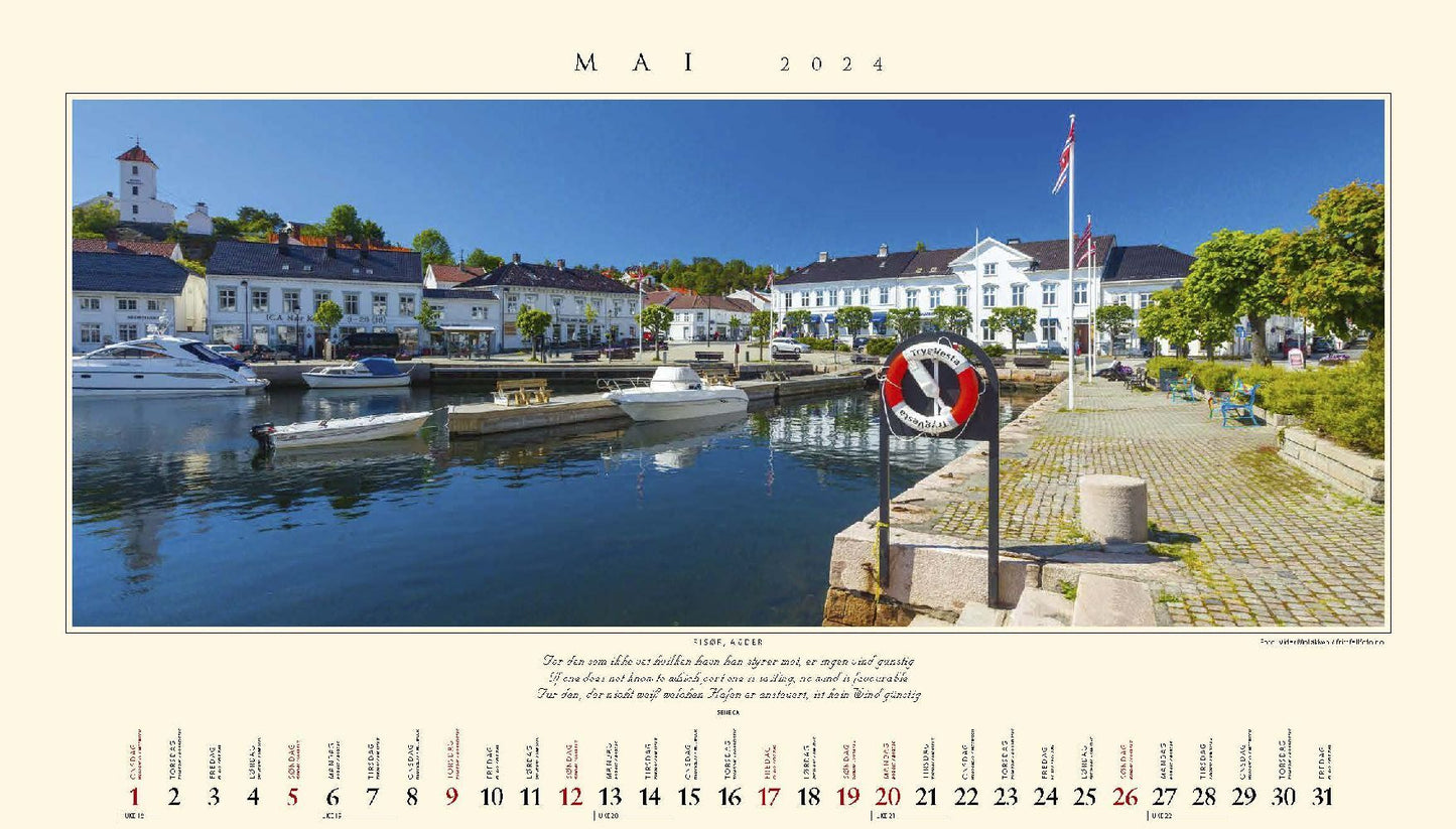 Panorama Norway - Wandkalender 2024 - 59 x 34 cm - Kalenderforlaget