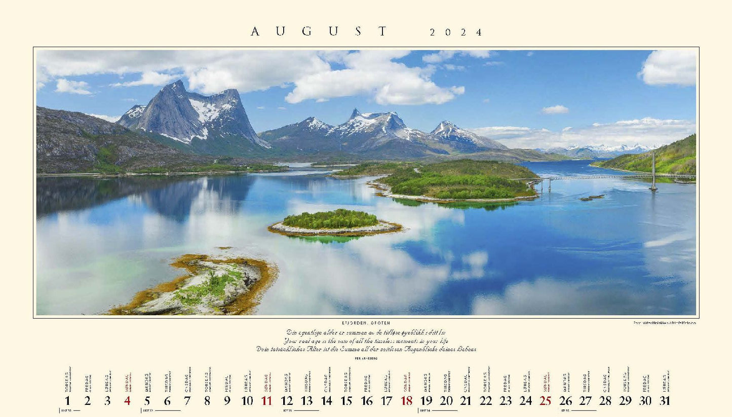 Panorama Norway - Wandkalender 2024 - 59 x 34 cm - Kalenderforlaget