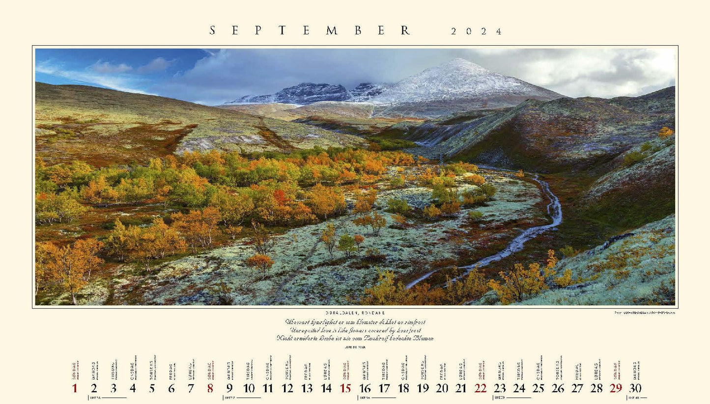Panorama Norway - Wandkalender 2024 - 59 x 34 cm - Kalenderforlaget
