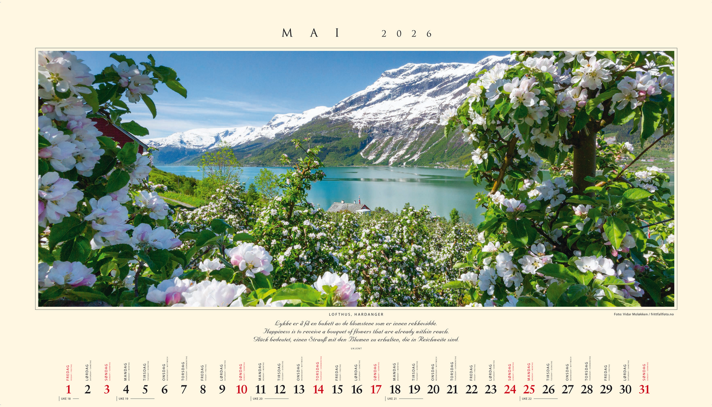 Panorama Norway - Tischkalender 2026 - 22 x 18 cm - Kalenderforlaget