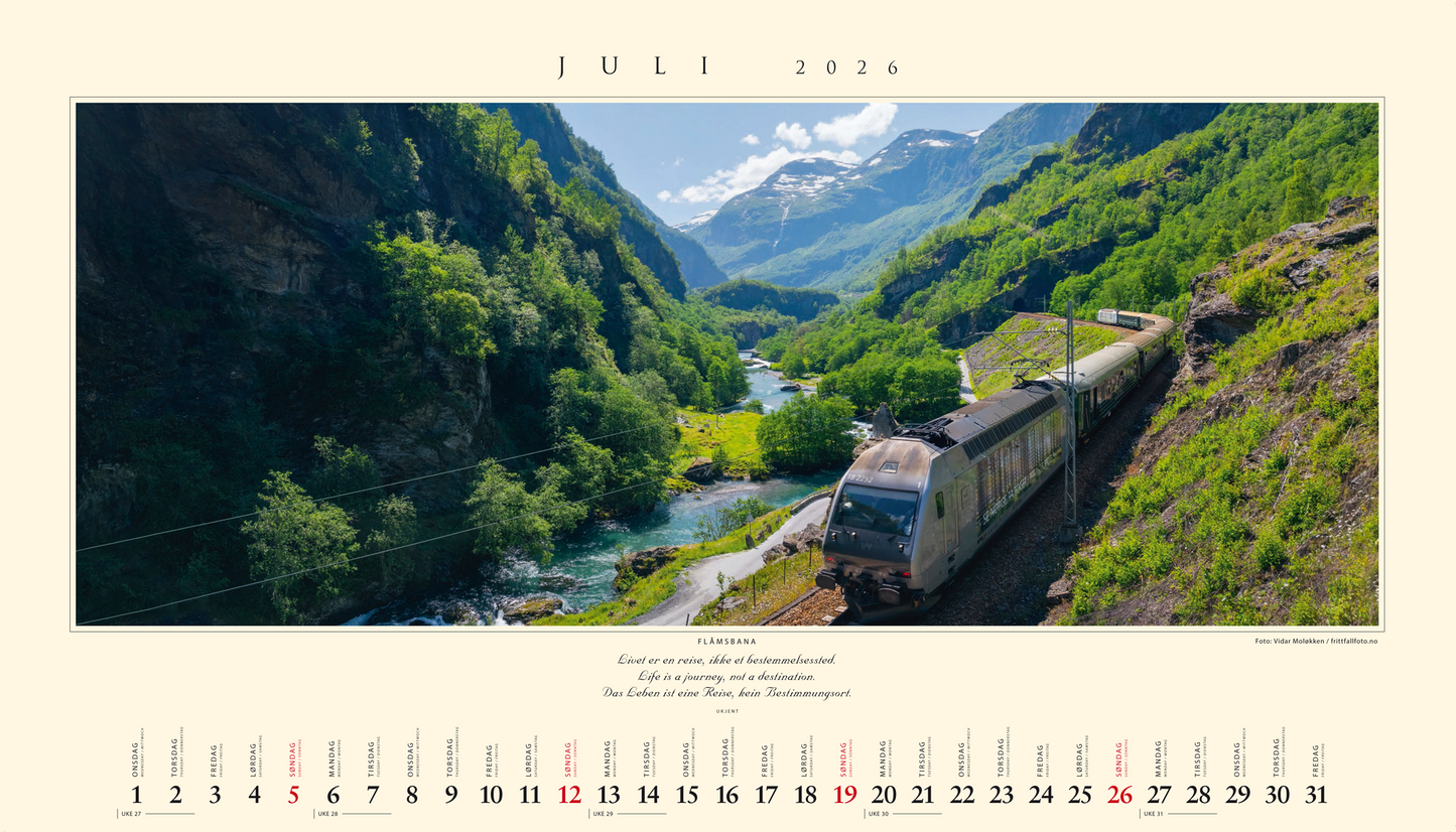 Panorama Norway - Tischkalender 2026 - 22 x 18 cm - Kalenderforlaget