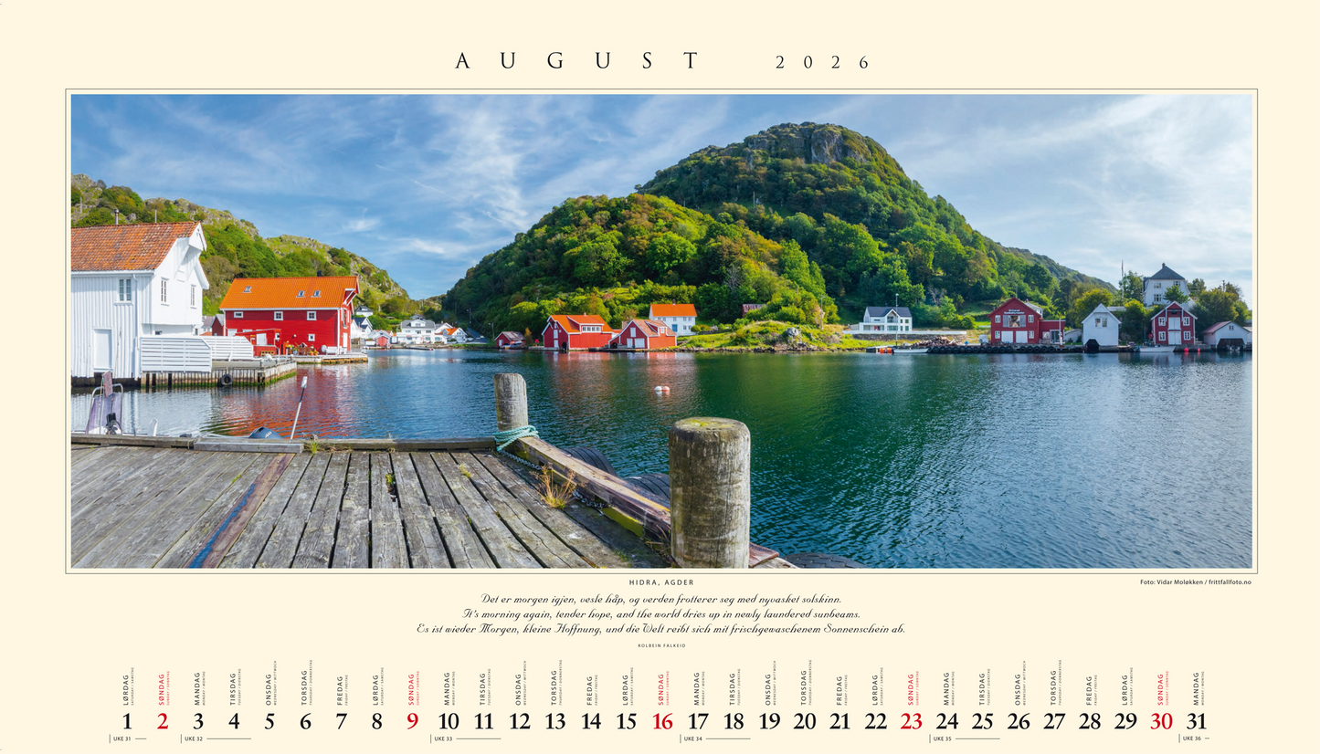Panorama Norway - Tischkalender 2026 - 22 x 18 cm - Kalenderforlaget