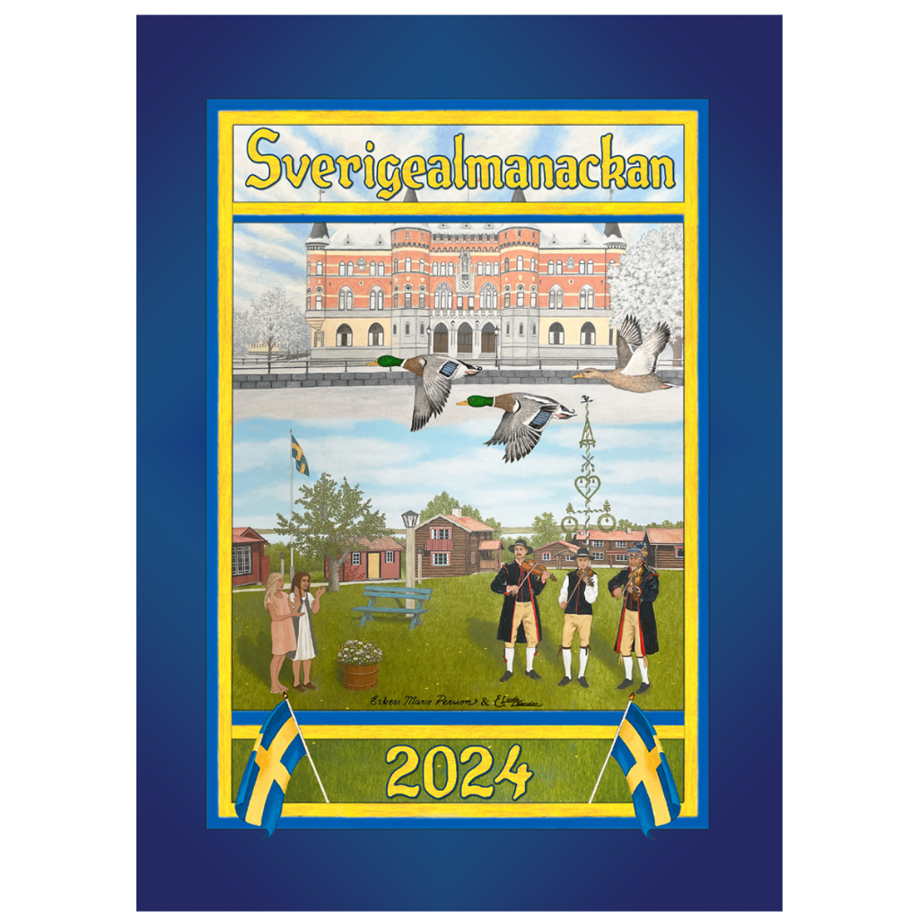 Sverigealmanackan - Kleiner Wandkalender 2024 - 21 x 30 cm - Swallings