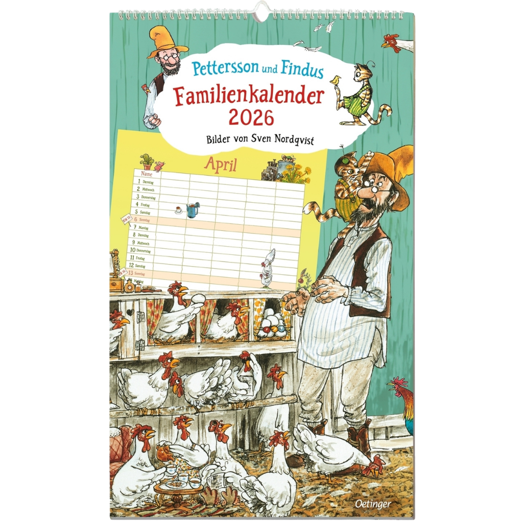 Pettersson and Findus - Family Calendar 2025 - 27 x 45 cm - Oetinger Verlag