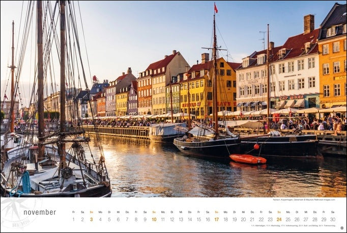 Skandinavien Globetrotter - Wandkalender 2024 - 58 x 39 cm - Heye Verlag