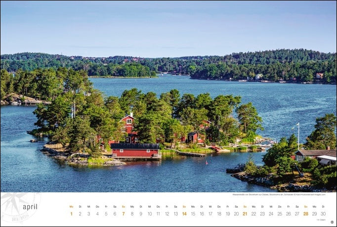 Skandinavien Globetrotter - Wandkalender 2024 - 58 x 39 cm - Heye Verlag