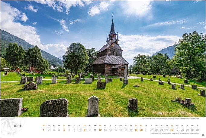 Skandinavien Globetrotter - Wandkalender 2024 - 58 x 39 cm - Heye Verlag