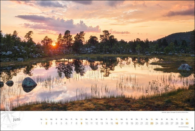 Skandinavien Globetrotter - Wandkalender 2024 - 58 x 39 cm - Heye Verlag