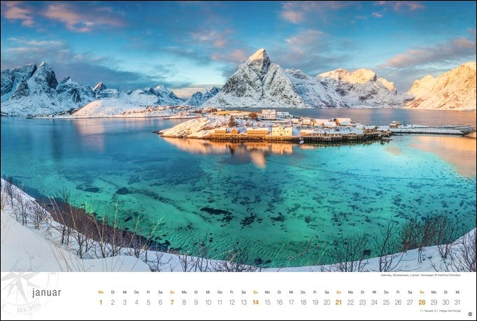 Hurtigruten Globetrotter - Wandkalender 2024 - 58 x 39 cm - Heye Verlag