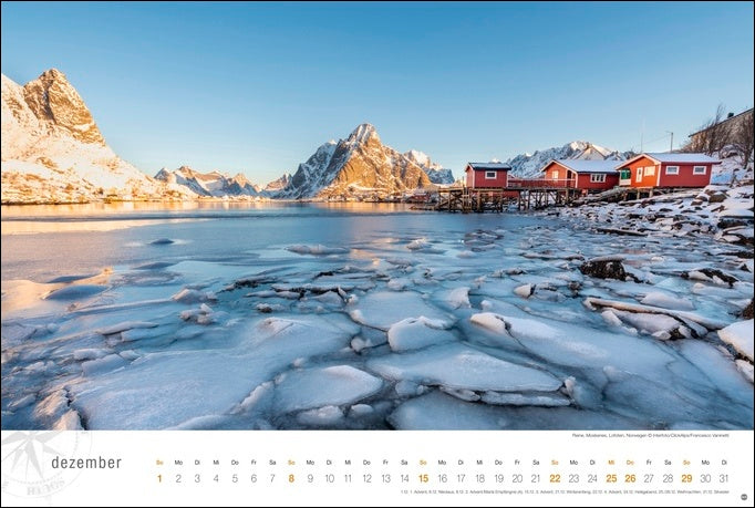 Hurtigruten Globetrotter - Wandkalender 2024 - 58 x 39 cm - Heye Verlag