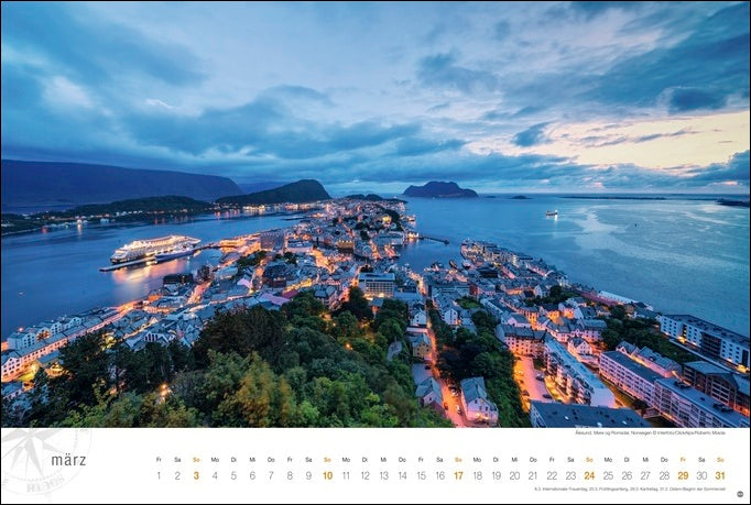 Hurtigruten Globetrotter - Wandkalender 2024 - 58 x 39 cm - Heye Verlag