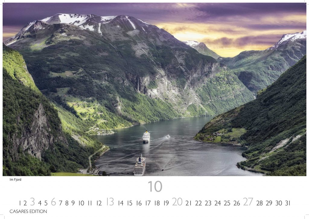Hurtigruten - Wandkalender 2024 - 50 x 35 cm - CASARES fine art EDITION