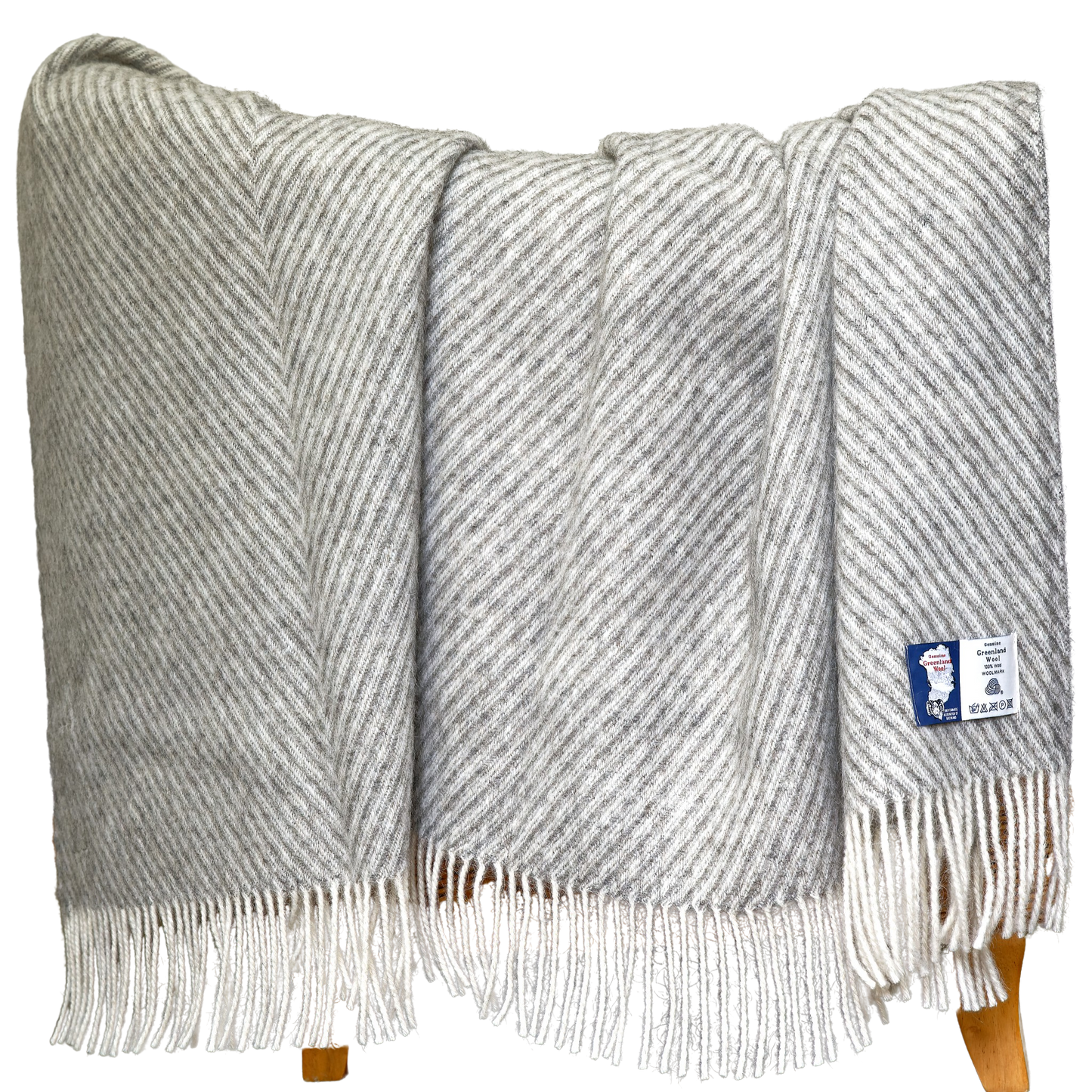 Napasoq - Wool blanket XXL - grey / natural white