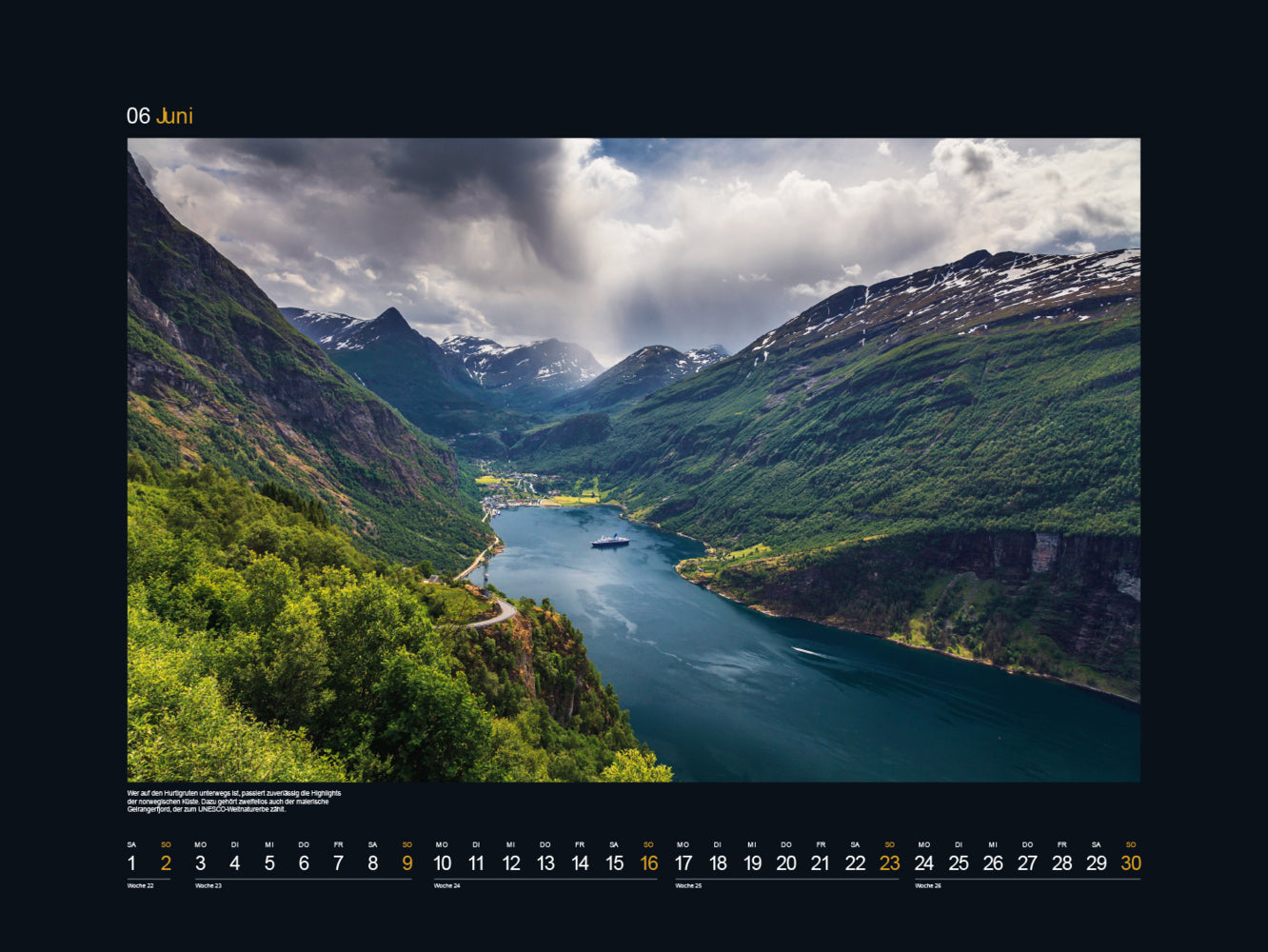 Hurtigruten - Wandkalender 2024 - 60 x 45 cm - Kunth Verlag