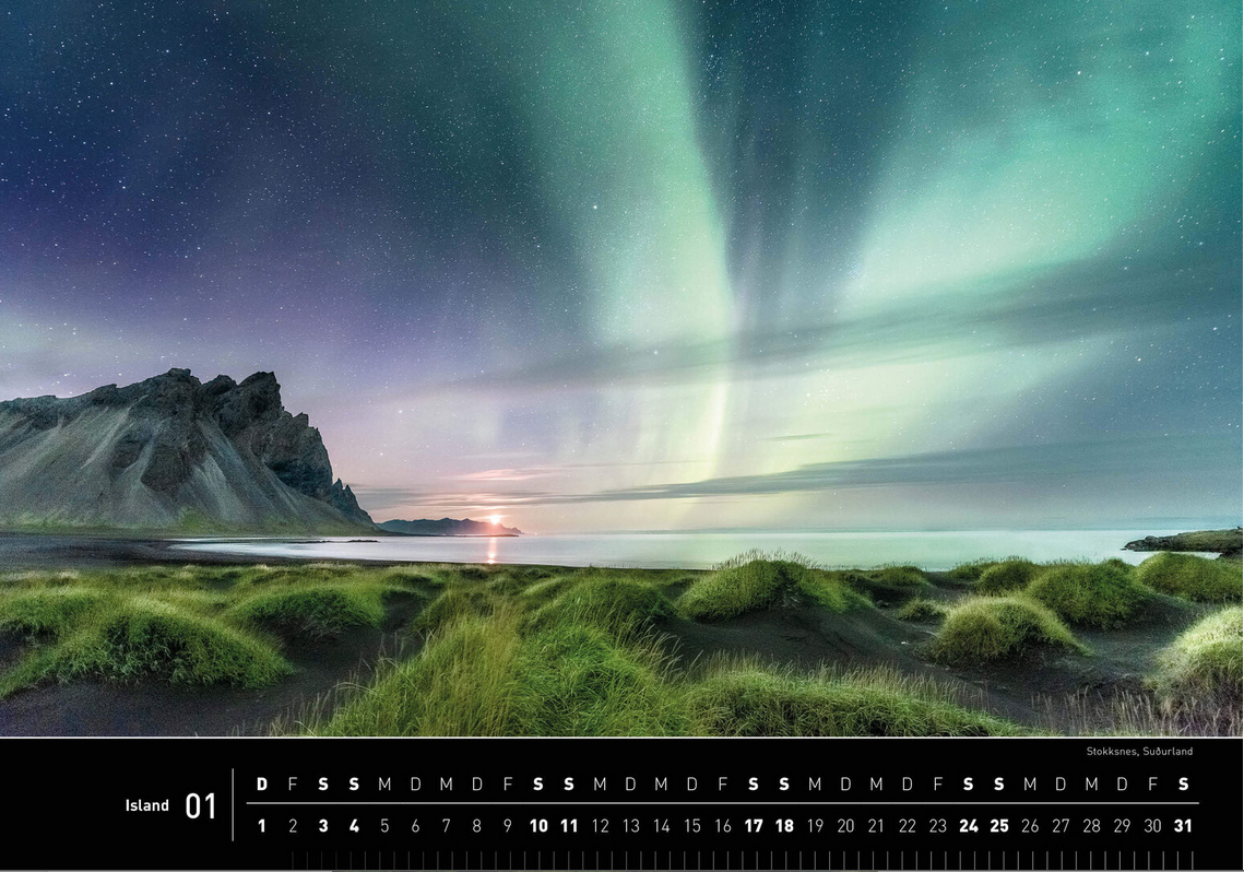Island - 360° Premium-Wandkalender 2026 - 50 x 35 cm - 360Grad Medien