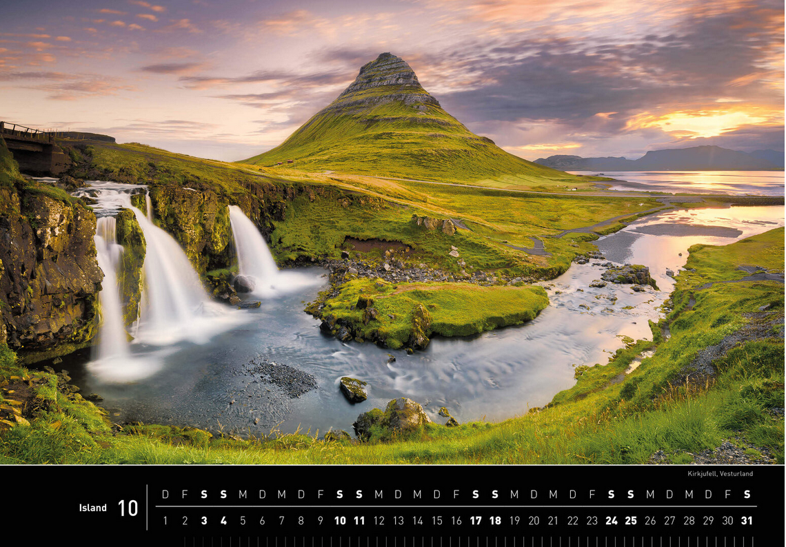 Island - 360° Premium-Wandkalender 2026 - 50 x 35 cm - 360Grad Medien