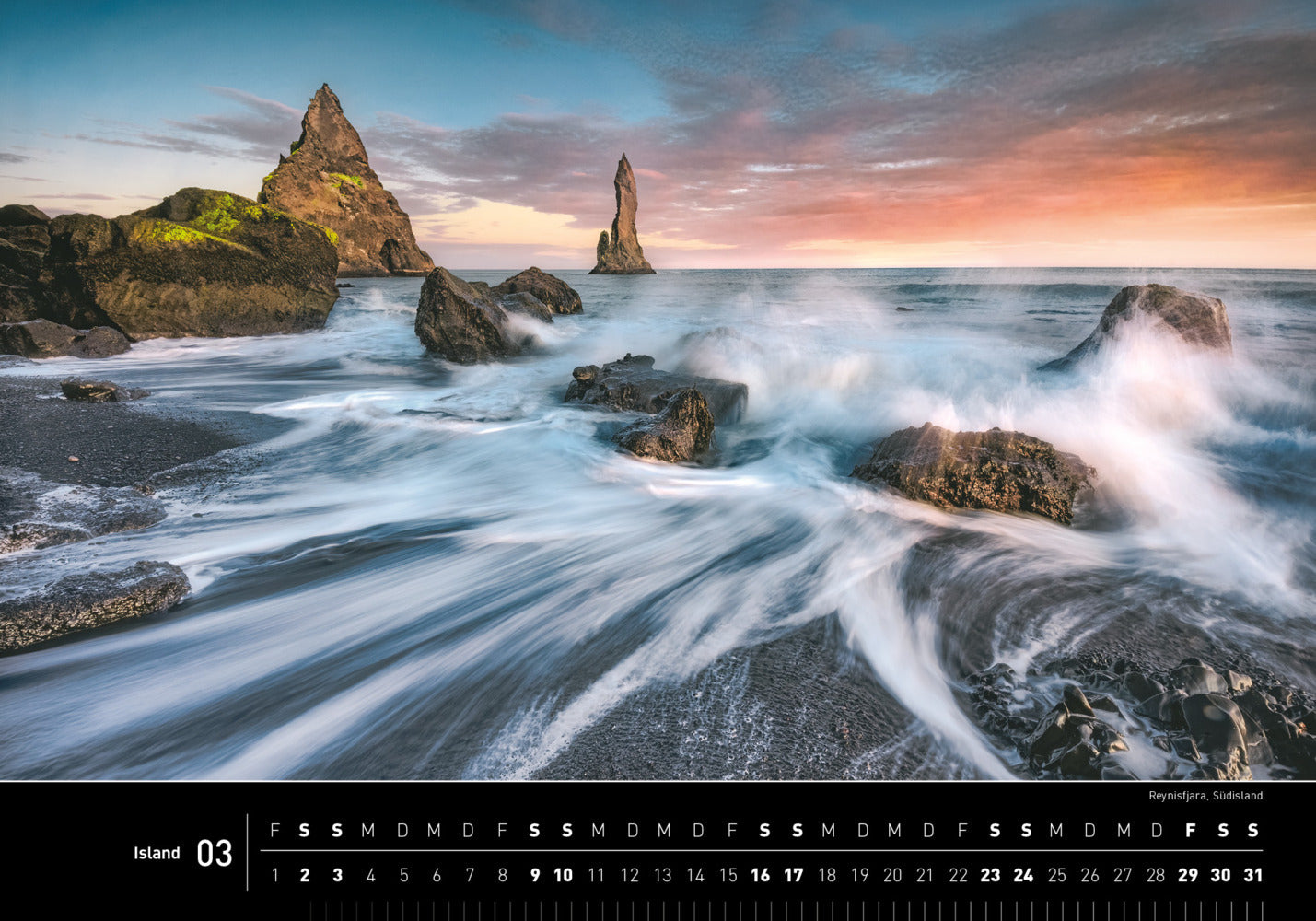 Island - 360° Premium-Wandkalender 2024 - 50 x 35 cm - 360Grad Medien