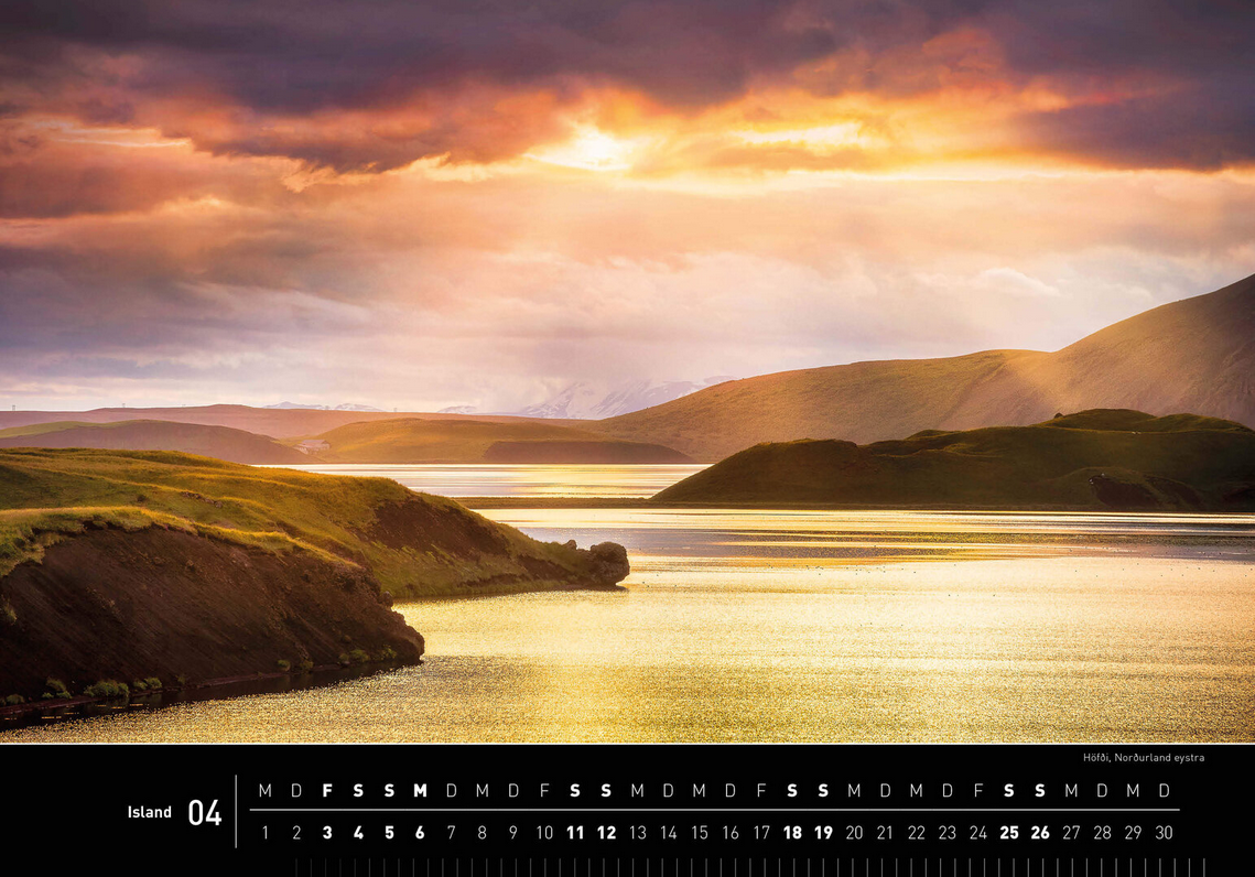 Island - 360° Premium-Wandkalender 2026 - 50 x 35 cm - 360Grad Medien