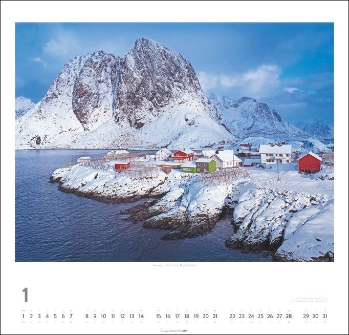 Norwegen - Wandkalender 2024 - 48 x 46 cm - Kunstverlag Weingarten