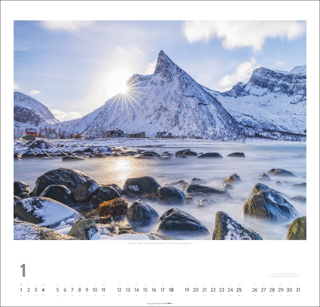 Norway - Wall Calendar 2026 - 48 x 46 cm - Weingarten Art Publishers