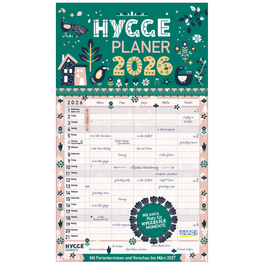 Hygge Planner 2026 - 27 x 46 cm - Korsch Verlag
