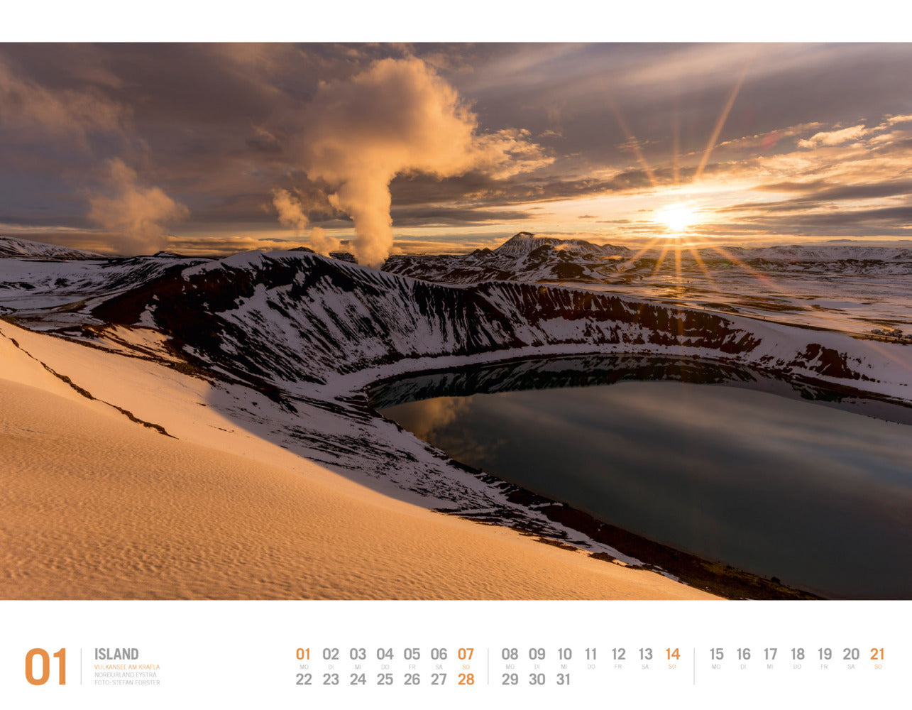 Island - Wandkalender 2024 - 54 x 42 cm - Ackermann Kunstverlag