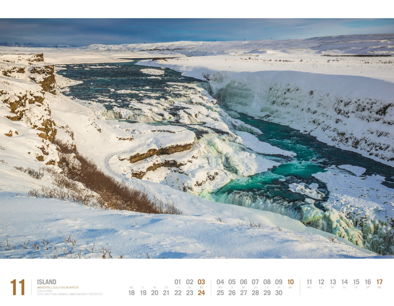 Island - Wandkalender 2024 - 54 x 42 cm - Ackermann Kunstverlag