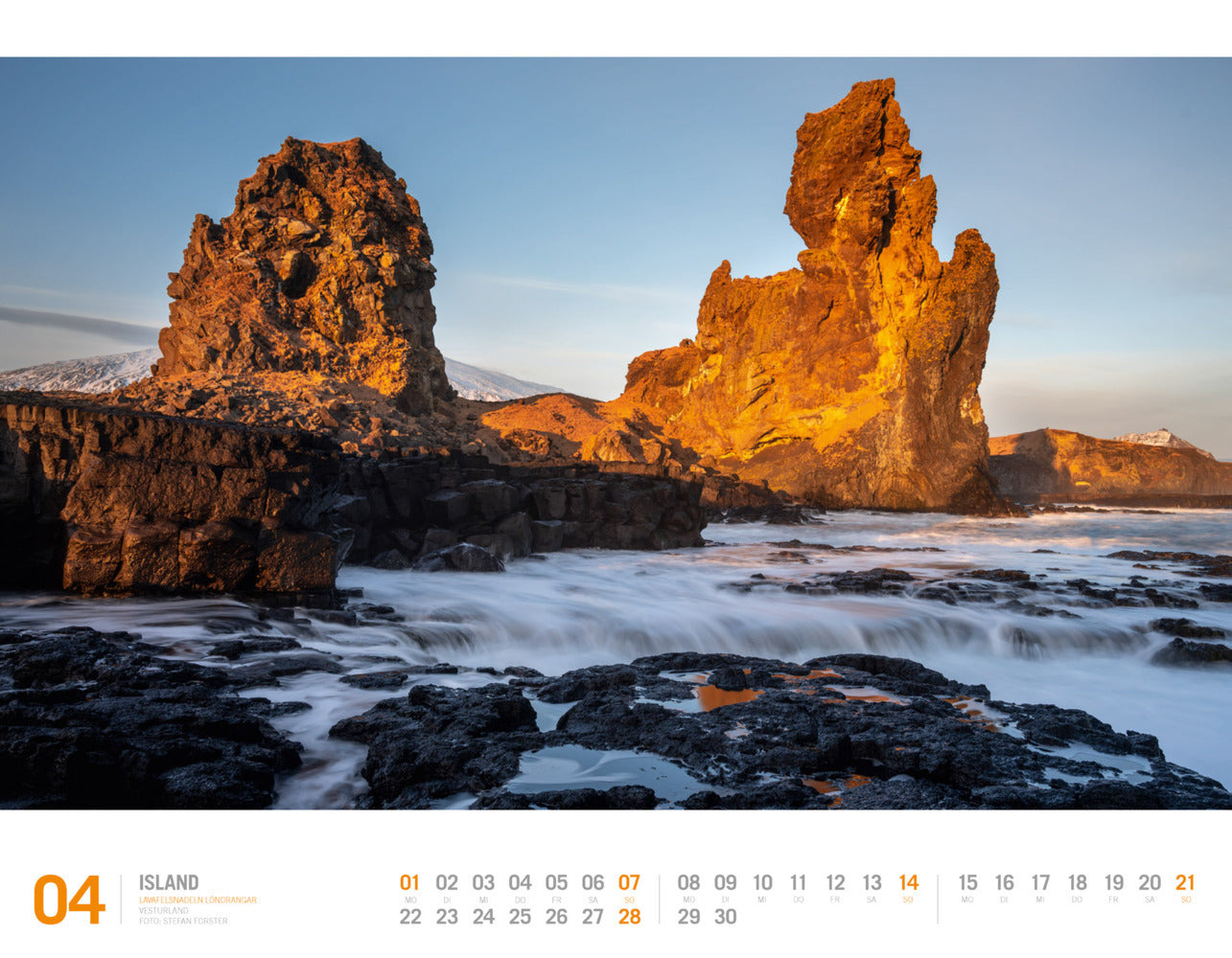 Island - Wandkalender 2024 - 54 x 42 cm - Ackermann Kunstverlag