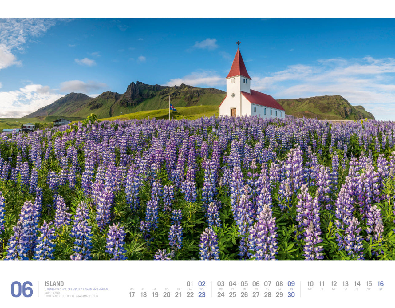 Island - Wandkalender 2024 - 54 x 42 cm - Ackermann Kunstverlag