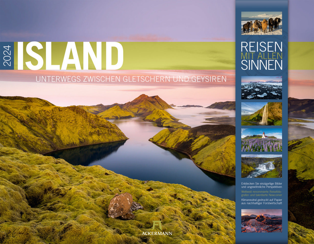 Island - Wandkalender 2024 - 54 x 42 cm - Ackermann Kunstverlag