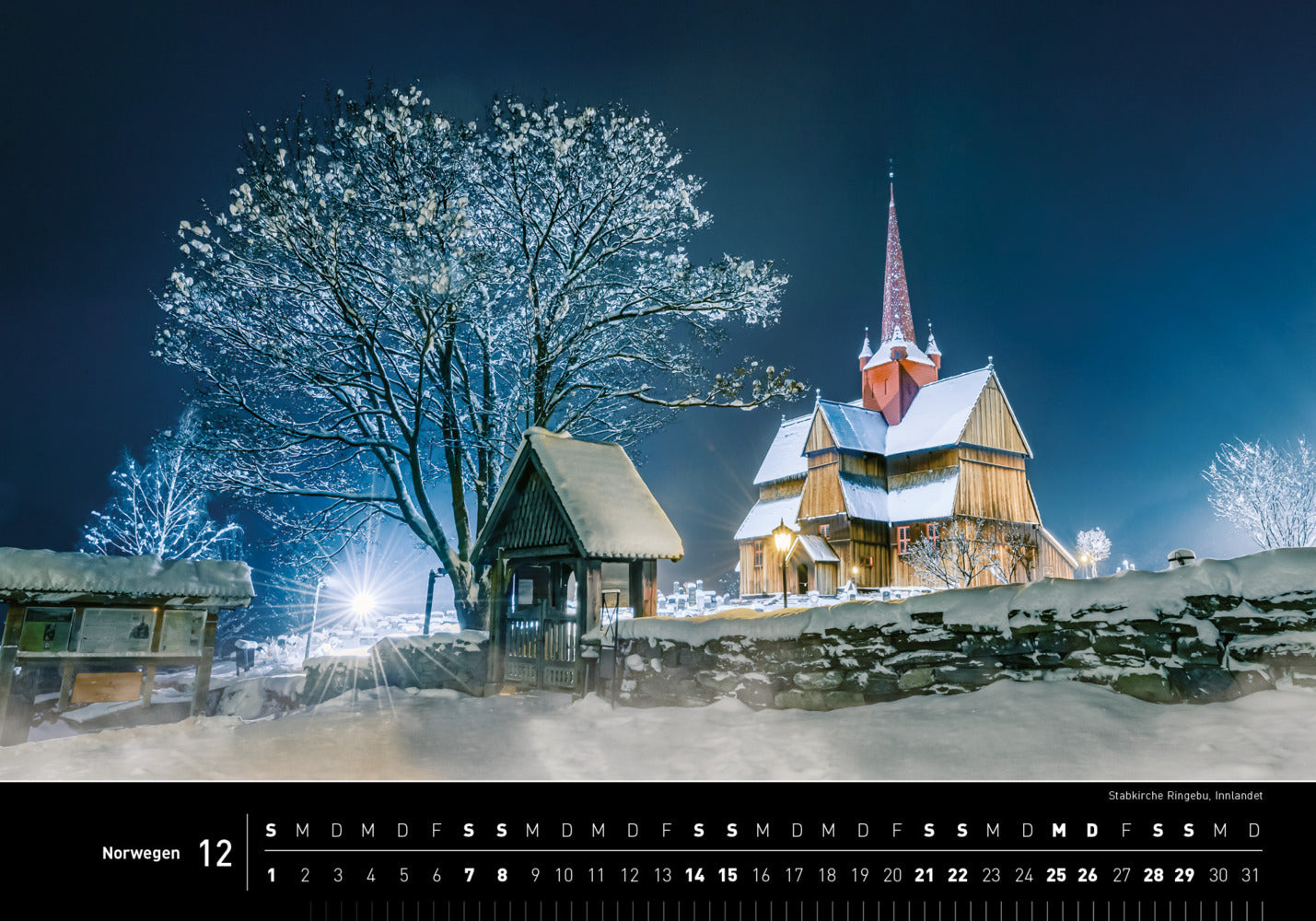 Norwegen - 360° Premium-Wandkalender 2024 - 50 x 35 cm - 360Grad Medien