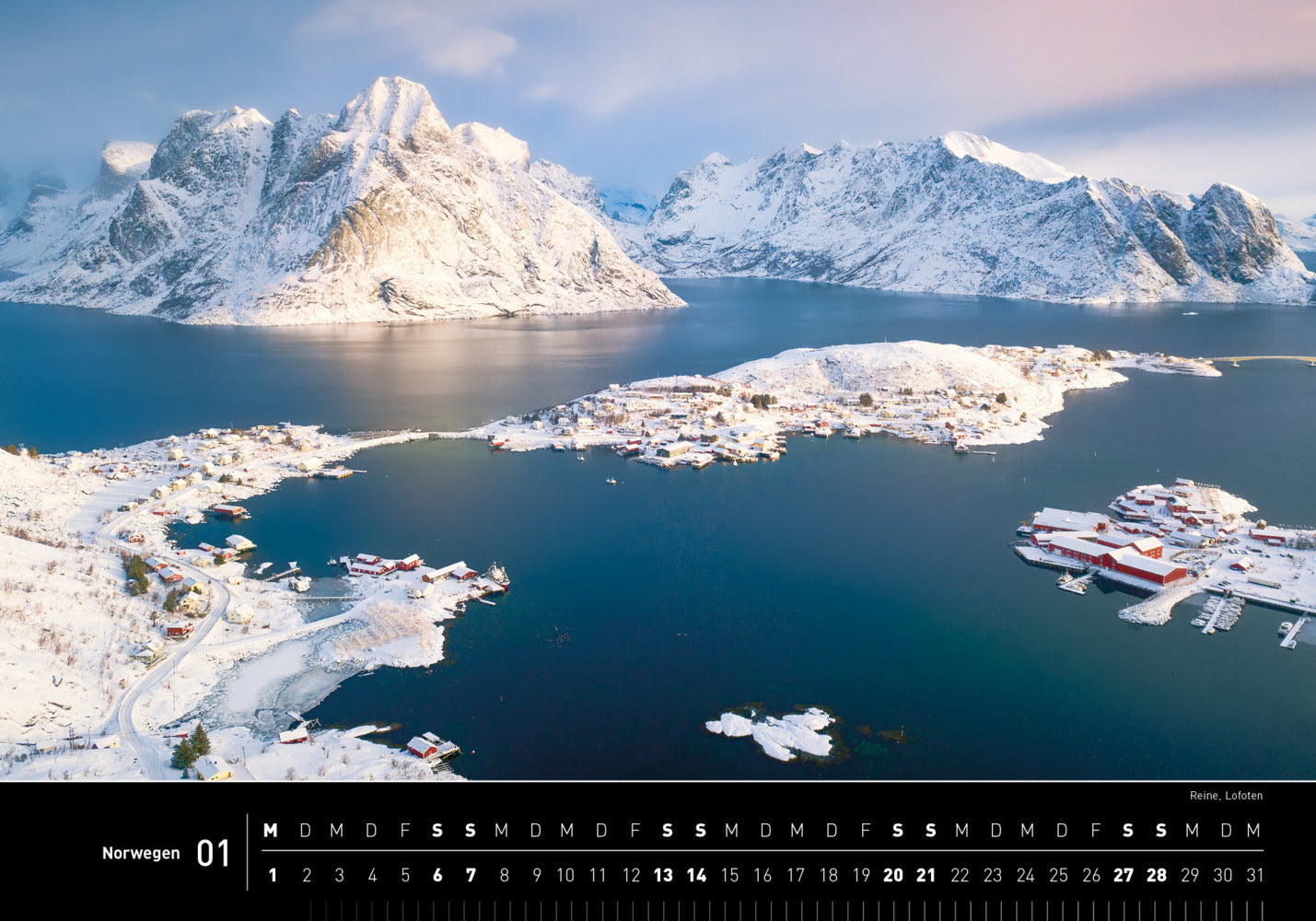 Norwegen - 360° Premium-Wandkalender 2024 - 50 x 35 cm - 360Grad Medien