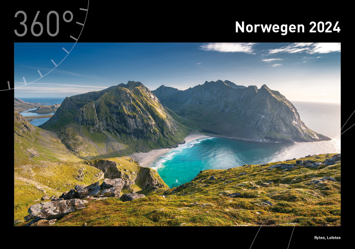 Norwegen - 360° Premium-Wandkalender 2024 - 50 x 35 cm - 360Grad Medien